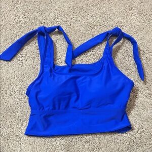 Vibrant Blue Tie-Strap swim top